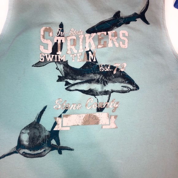 FADED GLORY SIZE 8 STRIKERS SHARK BLUE MUSCLE SHIR - Picture 2 of 4